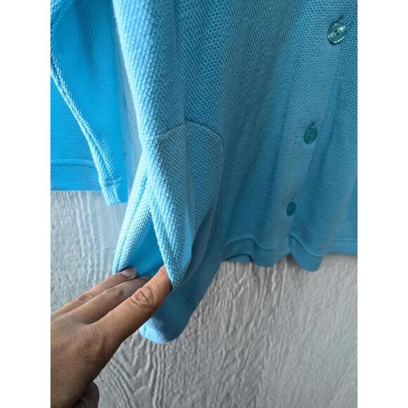 Vintage Jantzen Classic Turquoise Varsity Cardigan Pockets Preppy Size Large - Picture 5 of 6